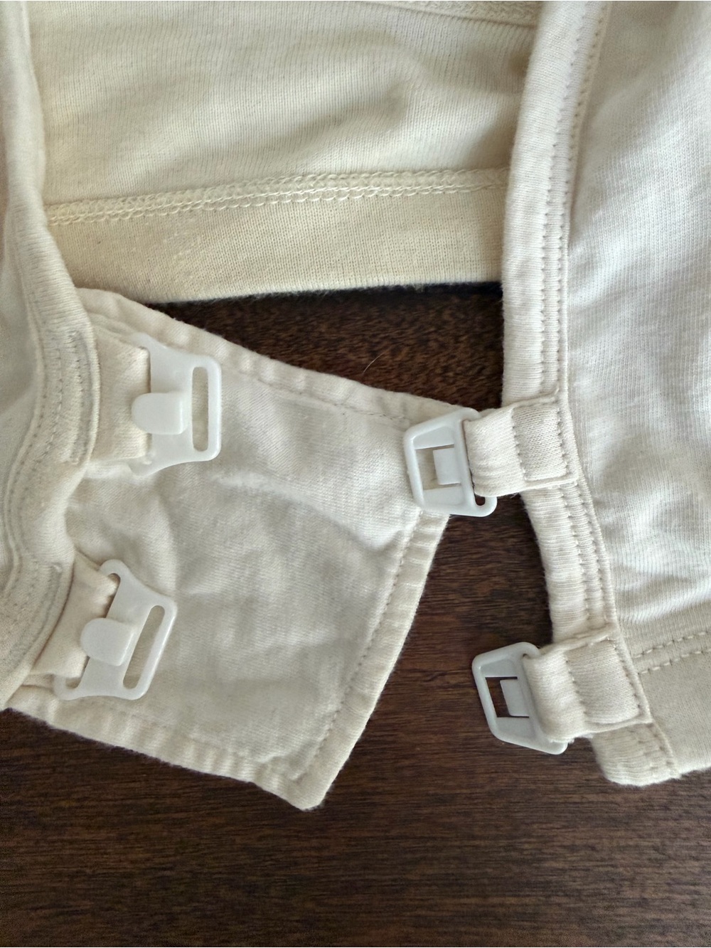 100% Organic Cotton Wireless Bra by Cottonique. Color is off white. Size 36c - Picture 2 of 3
